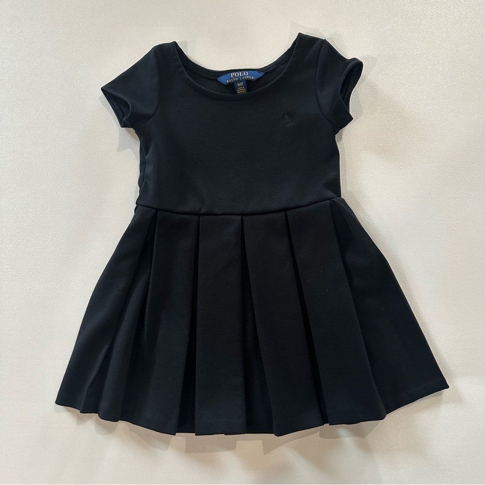 Polo Ralph Lauren Pleated Round Neck Short Sleeve Dress Girls Size 3T